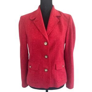 LL Bean Tweed Women’s Office Blazer Jacket Size SP